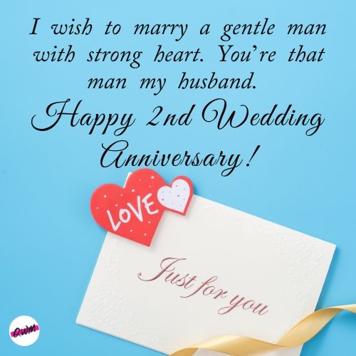 Second Wedding Anniversary Wishes for Husband