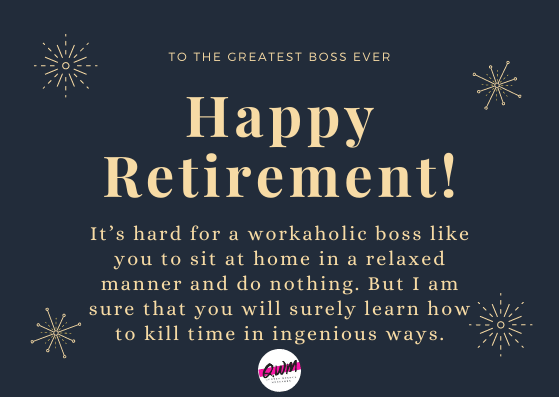 Funny retirement wishes for boss
