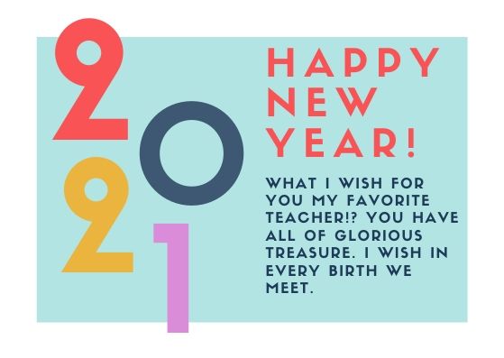 Happy New Year Messages for Teacher 