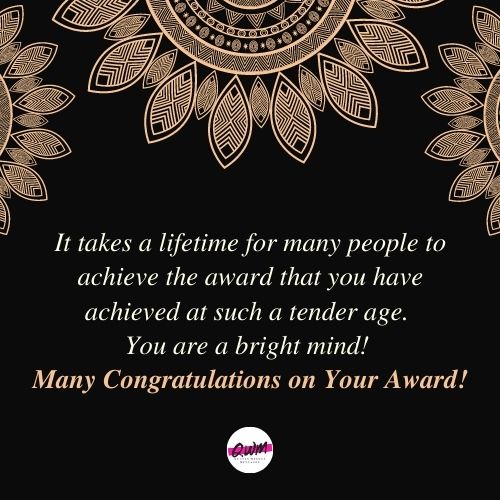 Congratulation Messages on Award
