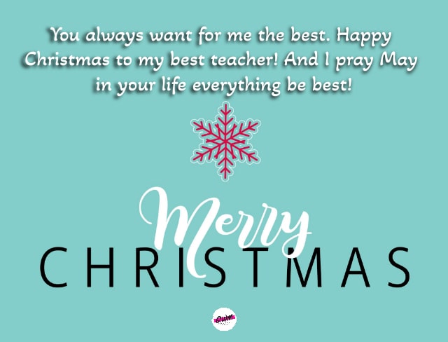 Merry Christmas Greetings For Teacher 