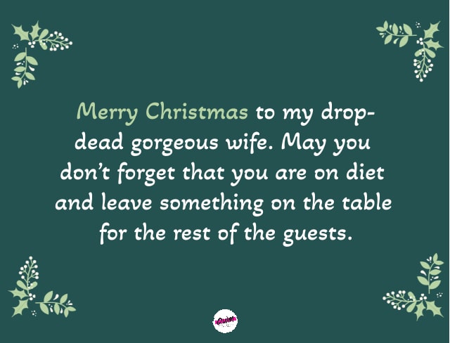 Funny Christmas Wishes for Wife 