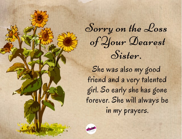 Condolence Messages on Loss of Sister