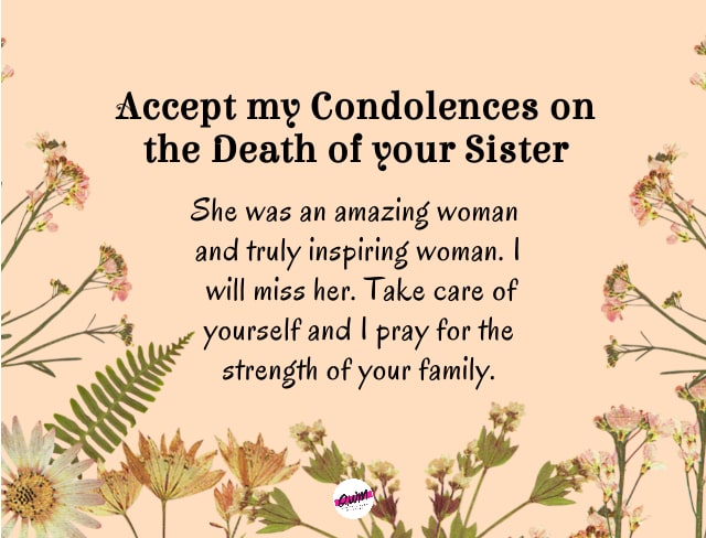 Condolence Messages on Loss of Sister