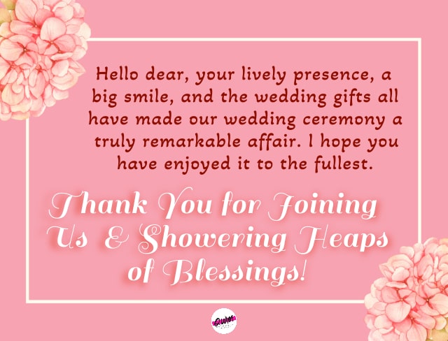 Wedding Thank You Cards Messages