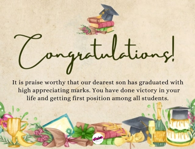 Graduation Messages from Parents to Son