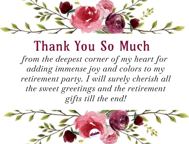 Retirement Thank You Messages