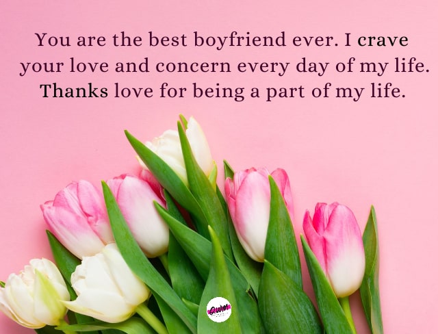 Romantic Thank you Quotes for Boyfriend