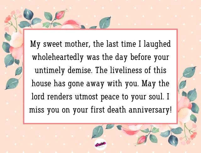 1st Death Anniversary Quotes for Mother 