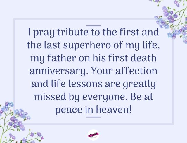 1st Death Anniversary Quotes for Father