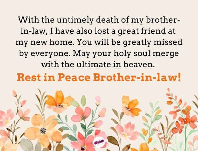 Condolence Messages on Death of Brother in Law